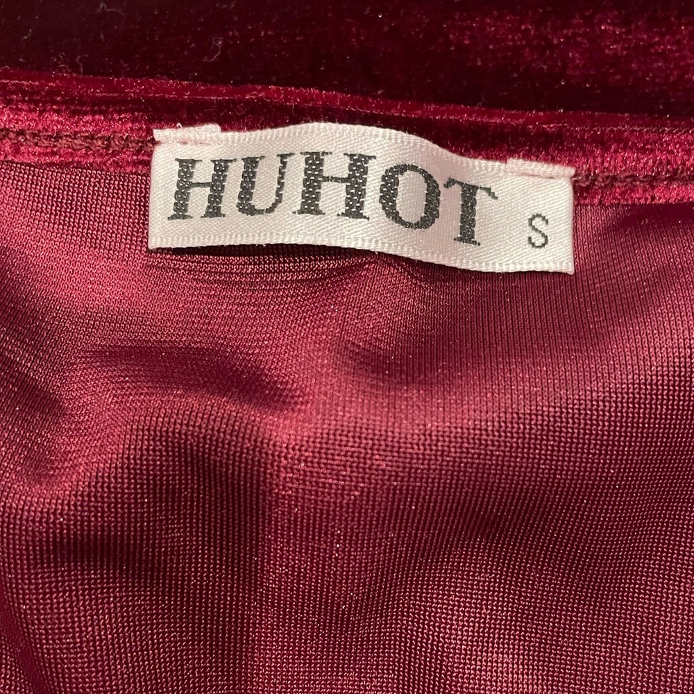 HuHot velvet bodycon ruched cocktail dress - Picture 2 of 5